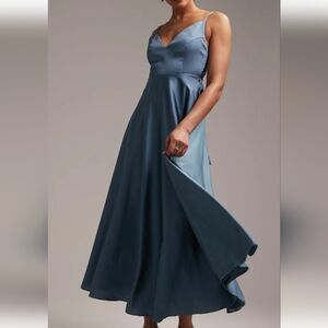 Asos Satin Midi Dress size 8 in dusty blue